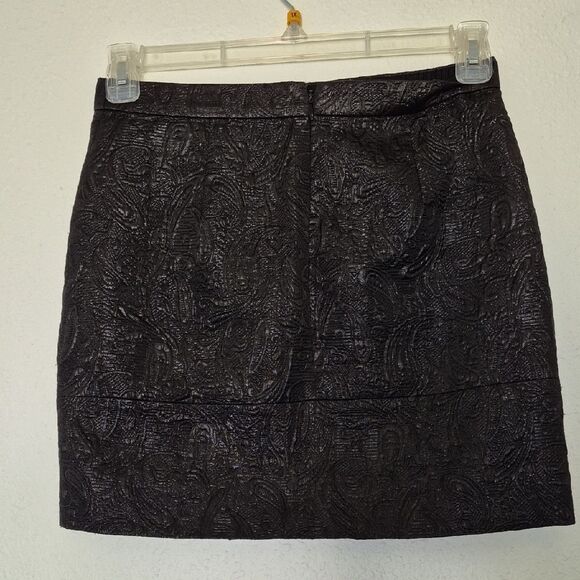 J. Crew Origami Faux Wrap Mini Skirt in Black Metallic Matelassé - Picture 3 of 13